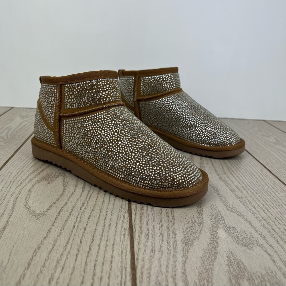 I.N.C. International Concepts Ariee Mini Cold Weather Booties 9M Tan Bling $60
